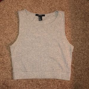 Grey sweater crop top.